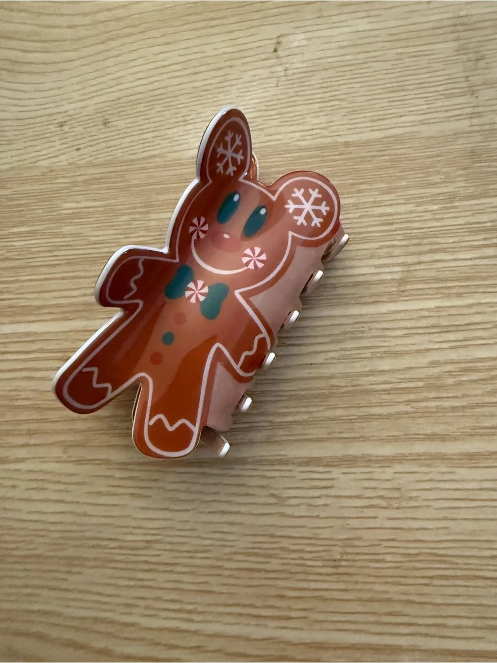 Mickey Gingerbread Hair Clip - Holiday Hair Accessory